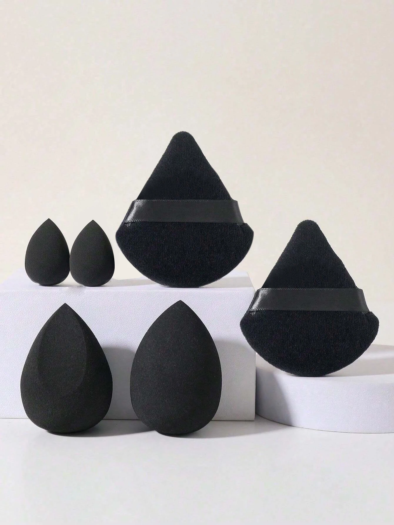 6-teiliges Make-up-Schwamm-Set, weiche Foundation, Schönheitsmixer, trockener und nasser Verwendung, Puff für Gesichtspuder, tragbare kosmetische Werkzeuge