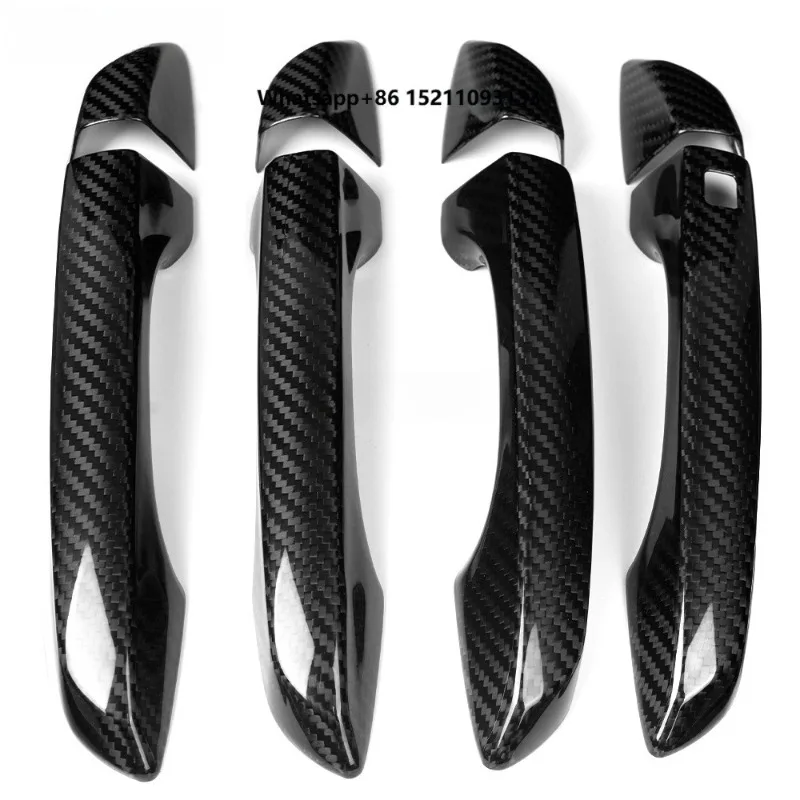 Outer Door Handle Cover Real Carbon Fiber Side Door Handle Trim Exterior Accessories
