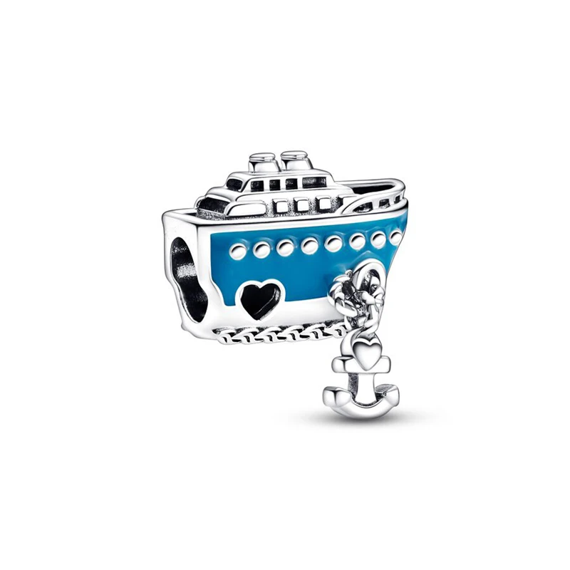 Hot Sale Best Moment Ferris Wheel Pendant Anchored Cruise Ship Charm Beads Fit Original 925 Silver Pandora Bracelet DIY Jewelry