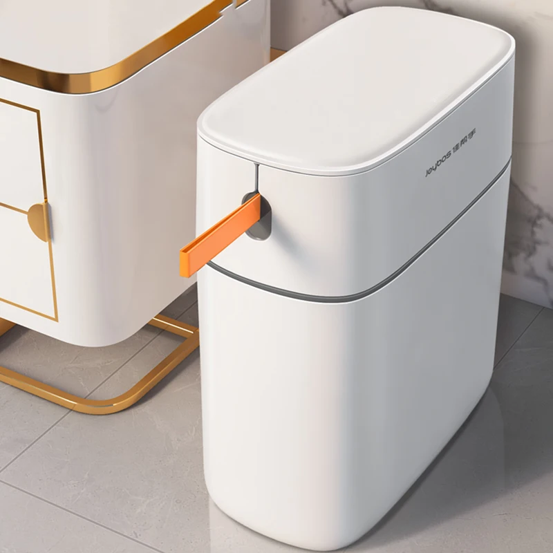 Living Room Bathroom Trash Can Kitchen Lid Nordic Trash Can Touchless Plastic Toilette Cozinha Bathroom Accessories Sets