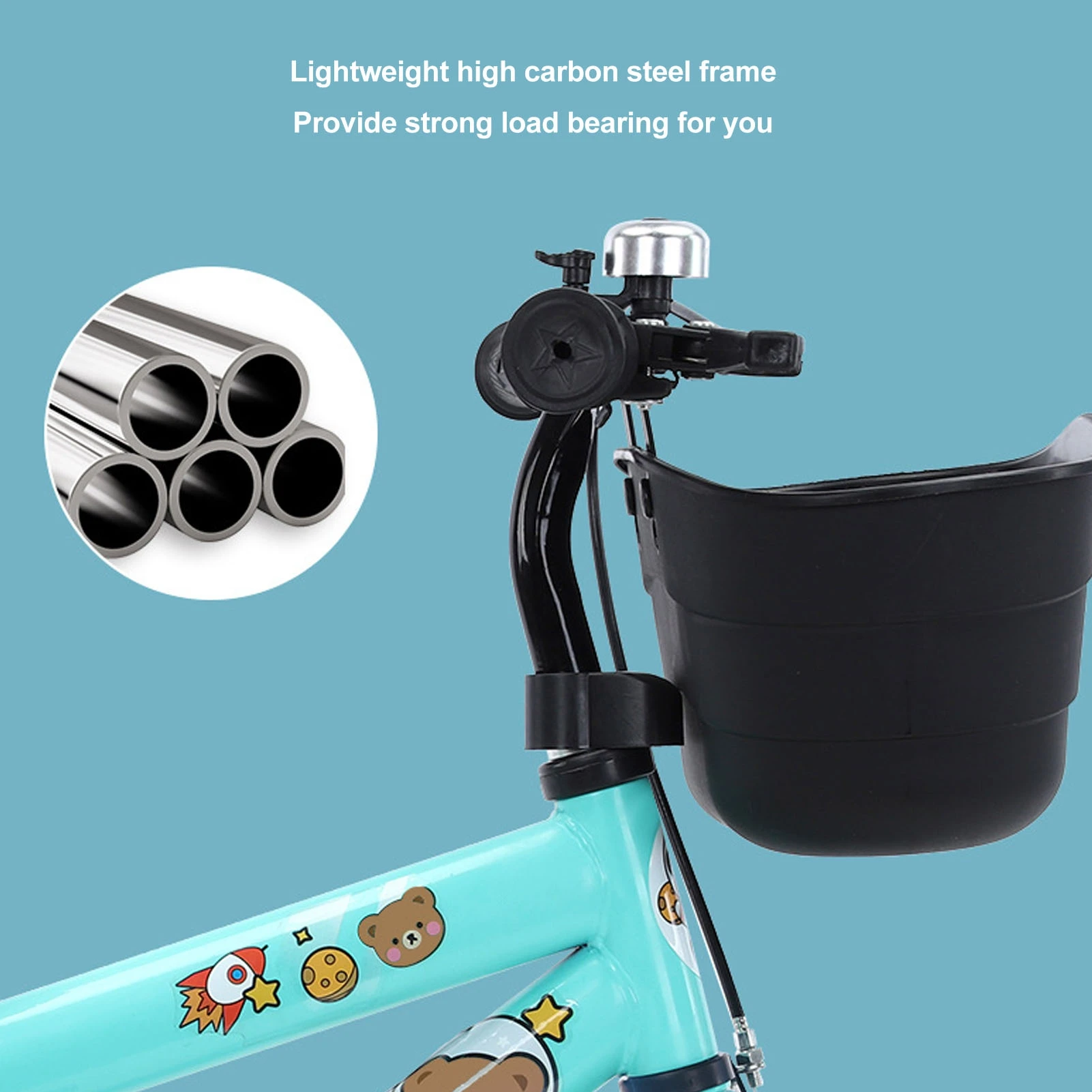 Kids Bike Prevent Foot Stuck Stable Structure Elastic Cushion Children Bike with Training Wheels for Ages 3‑6 Years view 6