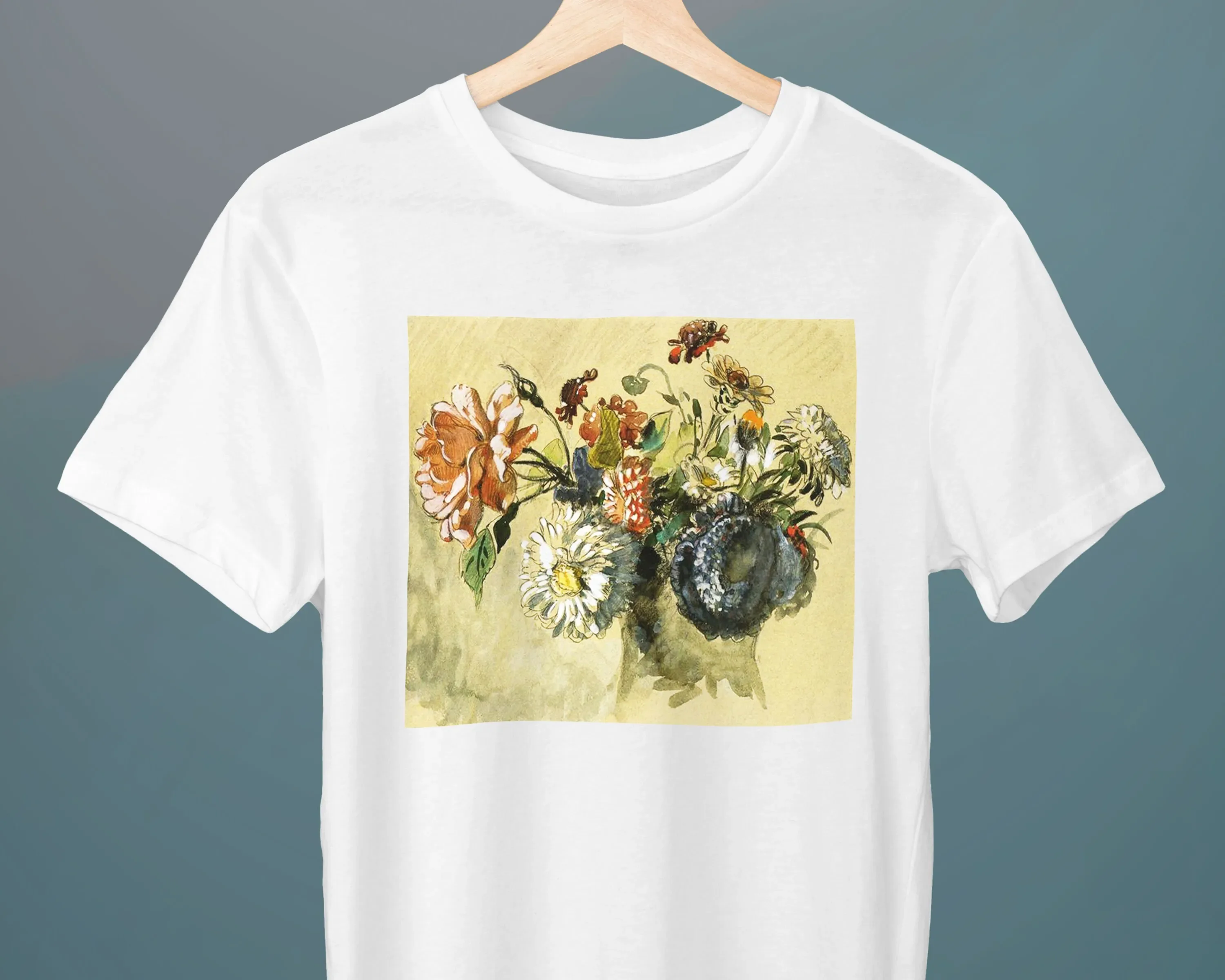 Bouquet of Flowers Eugene Delacroix Painting Unisex T-shirt