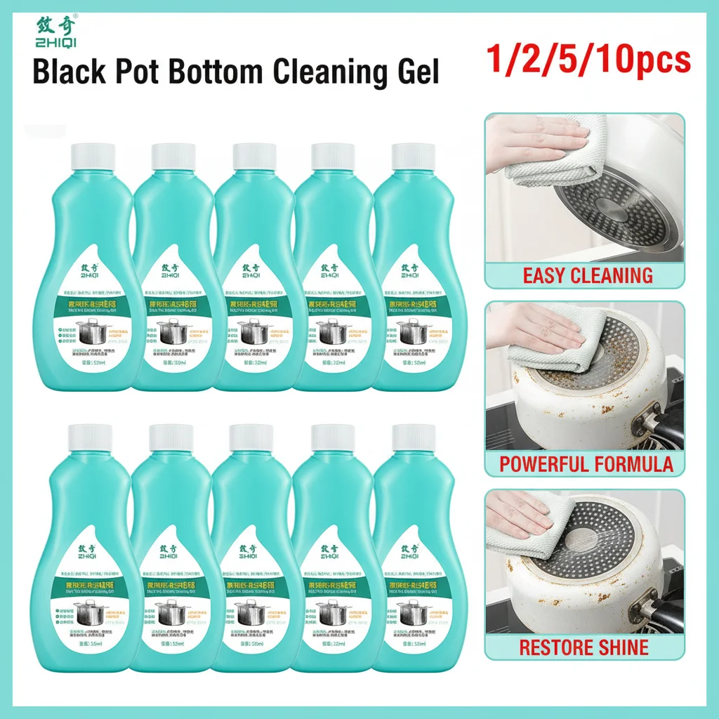 150mL Black Pot Bottom Cleaning Gel for Stainless Steel Kitchenware Special Agent to Remove Oil And Stains