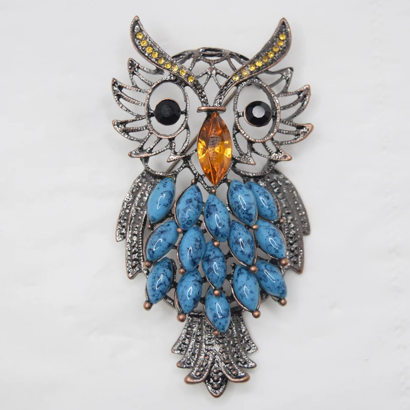 

12pcs/lot Wholesale Rhinestone Owl Pin brooches Costume Brooch pin Jewelry gift C101862
