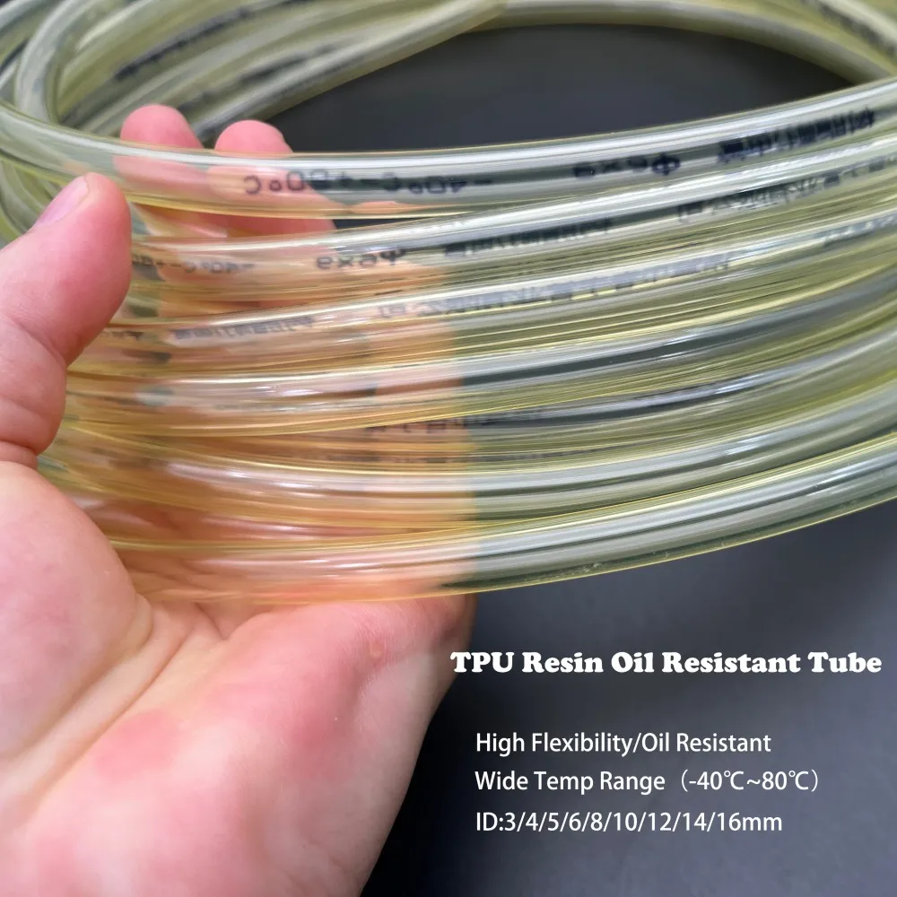 Yellow TPU Fuel Gas Hose ID 3/4/5/6/8/10/12/14/16mm Flexible TPU Tube Petrol Pipe for Motorcycle Car Oil Resistant Fuel Pipes