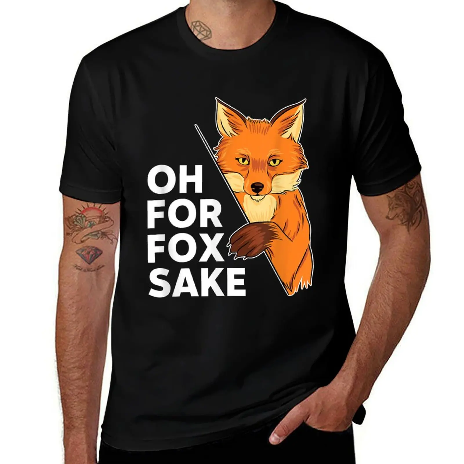 Oh For Fox Sake Funny Pun Sarcastic T-Shirt Utility Casual Work T-Shirt