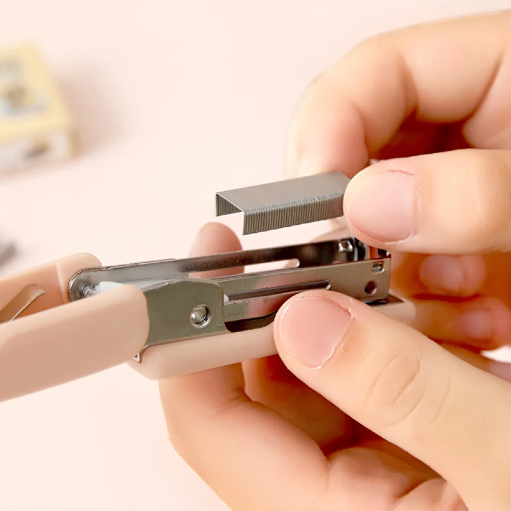 Cute Capybara Stapler Mini Binding Machine School Office Stationery Supplies Portable Paper Fastener Desktop Accessory Set
