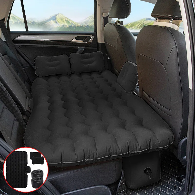 Ultra-soft Flocking Environmental Fabric Car Inflatable Bed Air Cushion Bed Car Travel Bed Portable and Comfortable