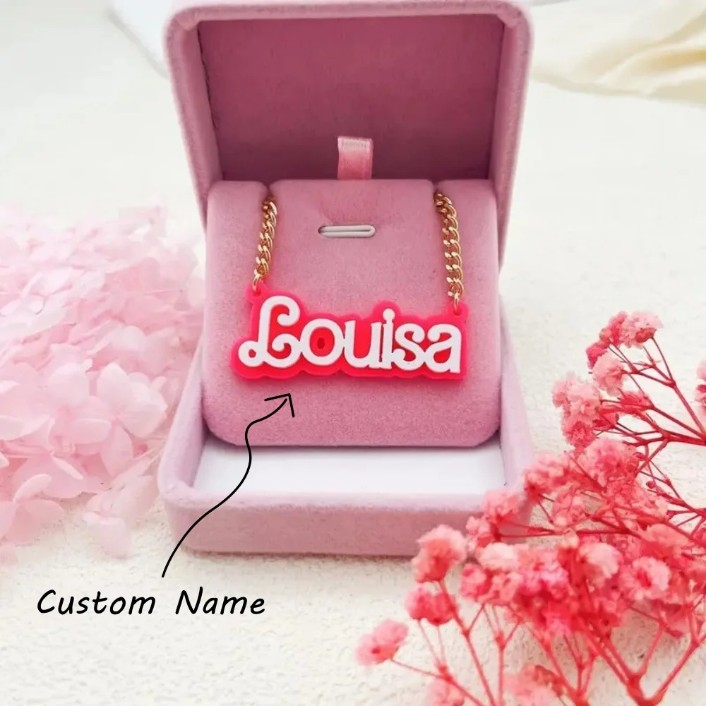

Personalized Necklace for Women Customized Name Pendant Jewelry Gifts for Her Anniversary Birthday & Valentine's Day Surprise