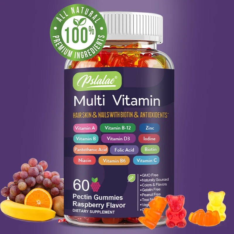 

Multivitamin Gummies - with Vitamins and Minerals - Enhances Energy Levels, Immune Support, Antioxidant