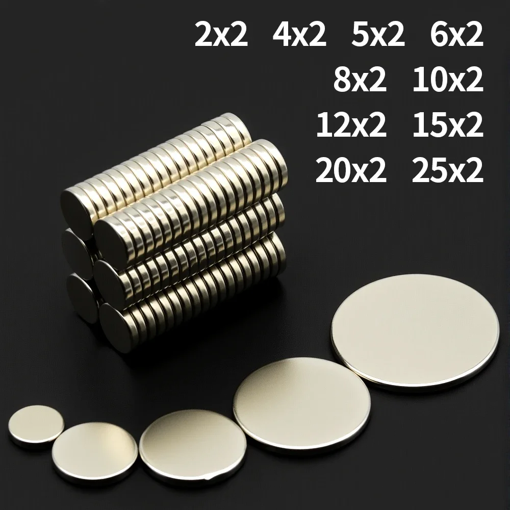 Round Super Strong Magnet Powerful Neodymium Magnets N35 NdfeB Permanent Magnetic imanes Refrigerator Magnet 4x2 10x2 20x2 25x2