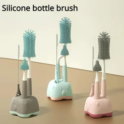 Ensemble de brosses à tétine en silicone pour bébé, tasse colorée, dessin animé, rotation à 360 °, outil de livres, 3 pièces, 4 pièces