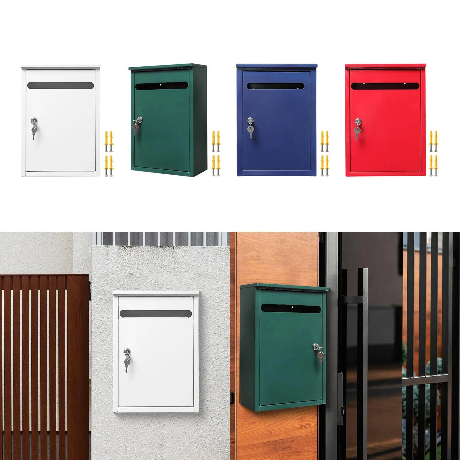 

Wall Mount Mailbox Outside Postal Box Villa Area Large Capacity Commercial Rural Office Corridor Metal Post Box Large Drop Box