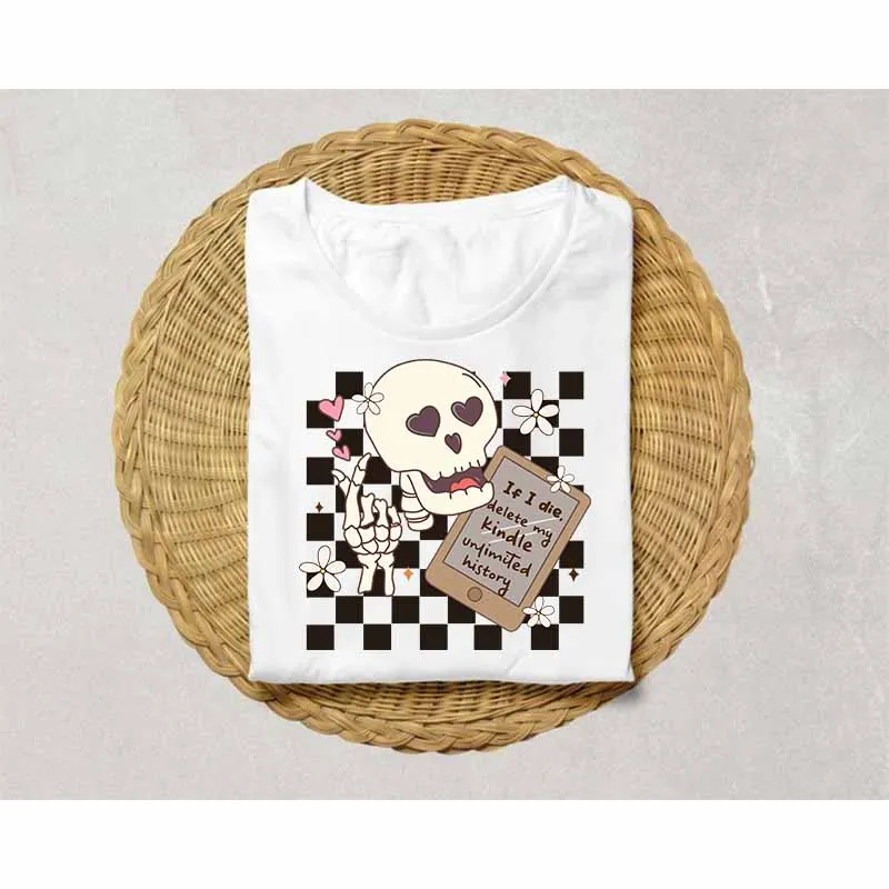 Cool Skulls DTF Transfer Sticker T Shirts Drink Cup Iron On Women Fashion Patches DIY Heat Transfer Clothing