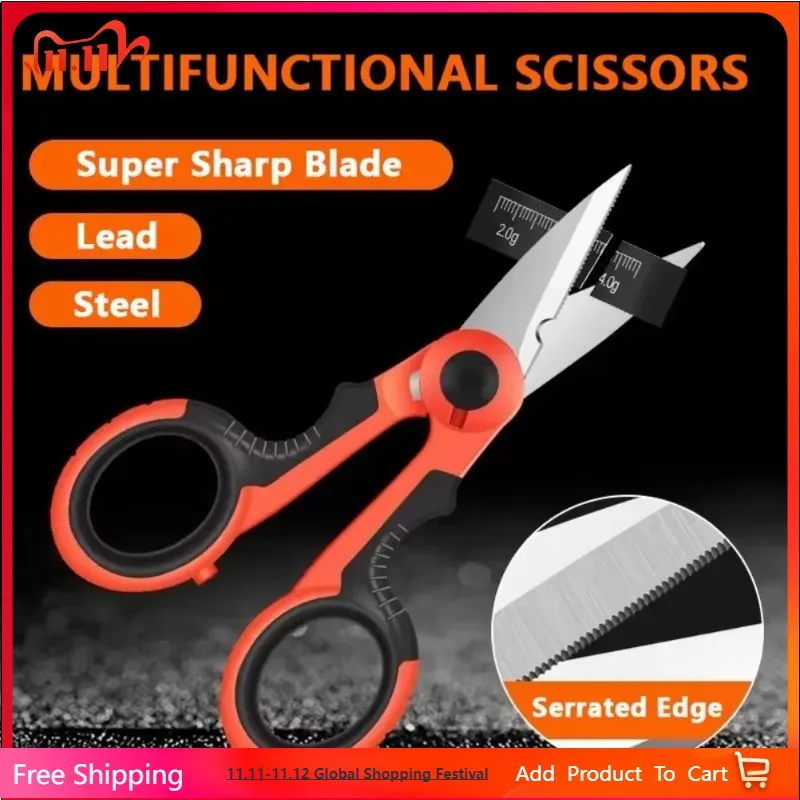 

Stainless Steel Dyneema Scissors Electrician Portable Scissors Plier Cut PE Line/Lead sheet/Steel wire leader Fishing Scissor
