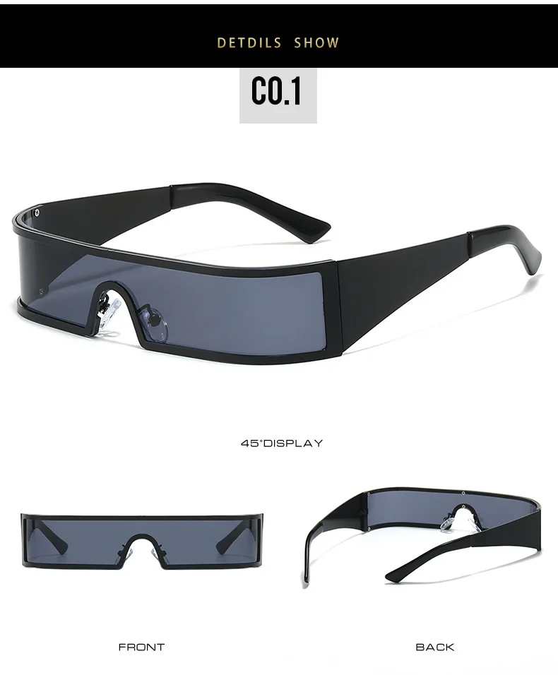 Kleine Steampunk Rechteckige Sonnenbrille für Herren 2026 Luxusmarke Y2K Punk Shield Sonnenbrillen für Männer Vintage Goggle Shade UV400 – Detail 7