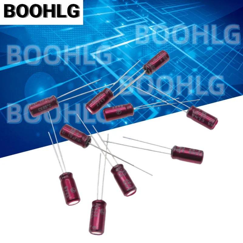 10PCS 10UF 50V Purple Robe Capacitor 50V 10UF 5X11 RBD BP Poleless