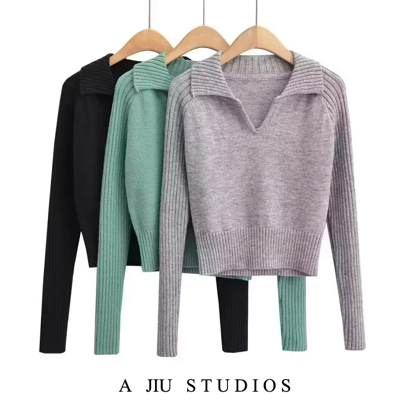 

Корейский трикотажный воротник с воротником-стойкой, женская базовая одежда, внутренняя одежда, осень-зима, облегающий ор-свитер oulder, уровень...