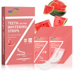 MYBYS Teeth Whitening Strips With 18%Pap Watermelon Flavor Kit Dental Bleaching White Stickers Gel Remove Stain Dental Tools