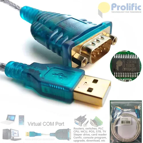 Imagen 1 del producto Prolific USB a puerto Com serie/RS232/DB9/Dsub 9 pines/Cable de interfaz serie PL2303/HXD UT880 U232A US232R-10/100 Cable equivalente
