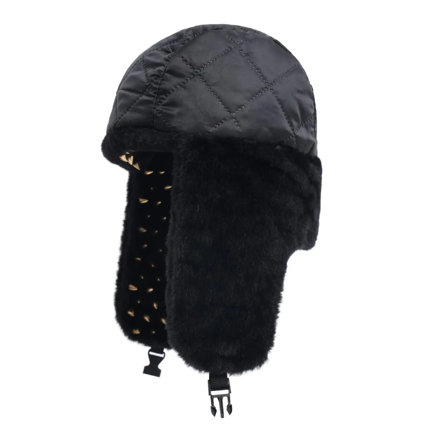 Europäische und amerikanische Street-Fashion: Personalisierte, diamantbesetzte Metall-Totenkopf-Verzierte Pilotenmütze, Unisex, für alle Jahreszeiten geeignet, Hip-Hop-Rock-Stil Trapper-Mütze – Detail 4