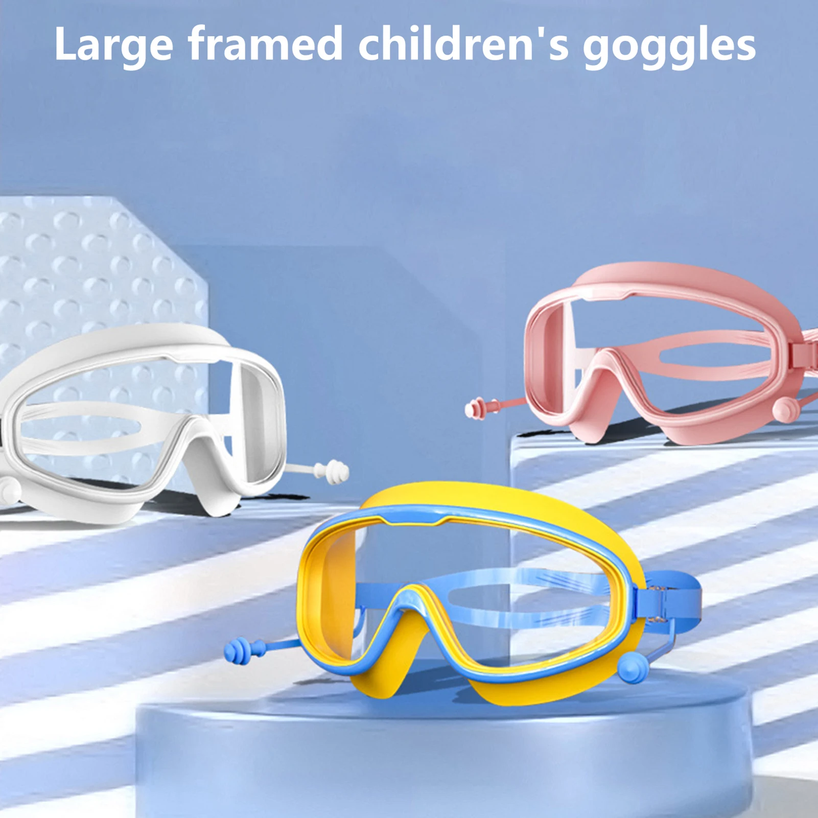 Kids Swim Goggles with Earplug UV Protection Clear Lens 3-15 Years Old Boys Girls Goggles Scuba Diving Snorkeling Equipment