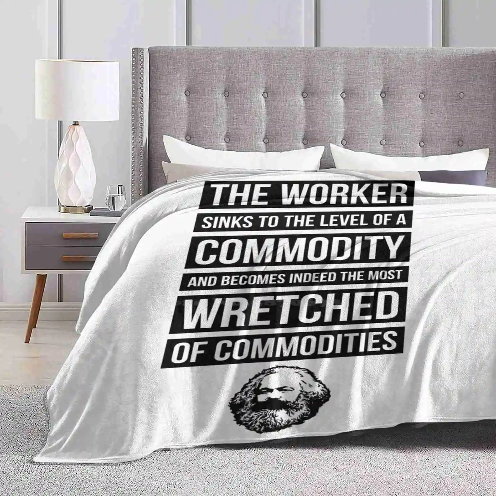 The Worker Sinks To The Level Of A Commodity Super Warm Soft Blankets Throw On Sofa/Bed/Travel Leftism Leftist Communism