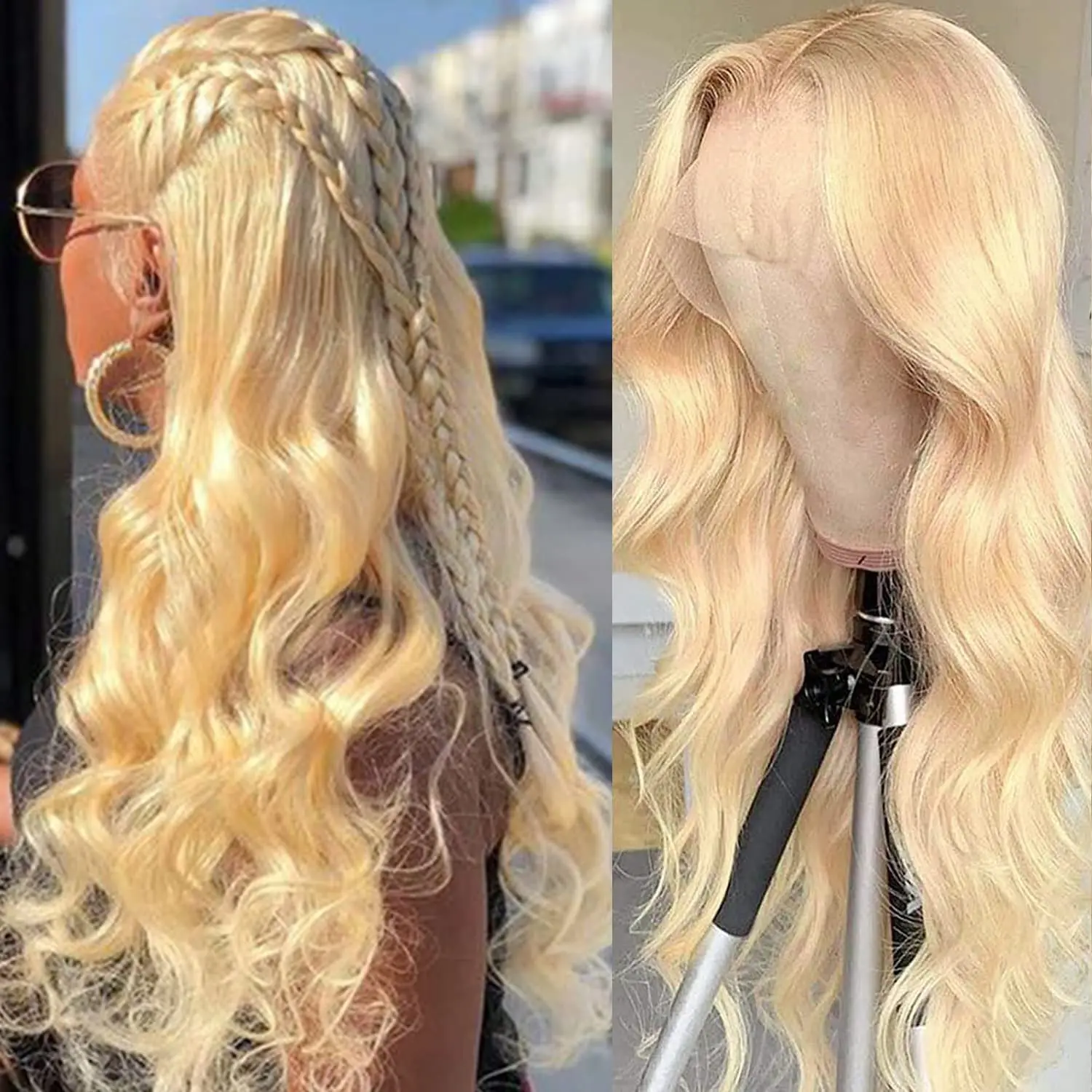 

180% Density Body Wave Wig Honey blond 613 cp;pr13x4 Lace Front Wigs Human Hair 613 Colored Human Hair Wig Pre Plucked