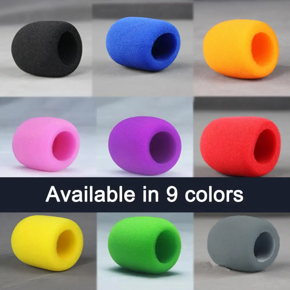 2 ชิ้นที่มีสีสันหนาไมโครโฟนกระจกบันทึกฟองน้ําบอลอุปกรณ์ไมโครโฟนโฟมปกมือถือไมโครโฟนปก