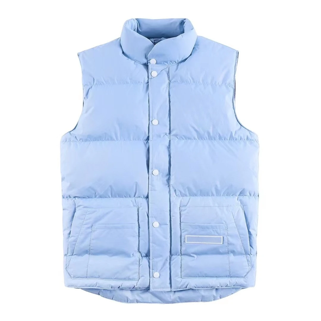 الفاخرة مصمم القطن جاكيت بلا إكمام جودة عالية الخريف والشتاء العلامة التجارية العصرية الذكور اليومية عادية أسفل سترة 2025