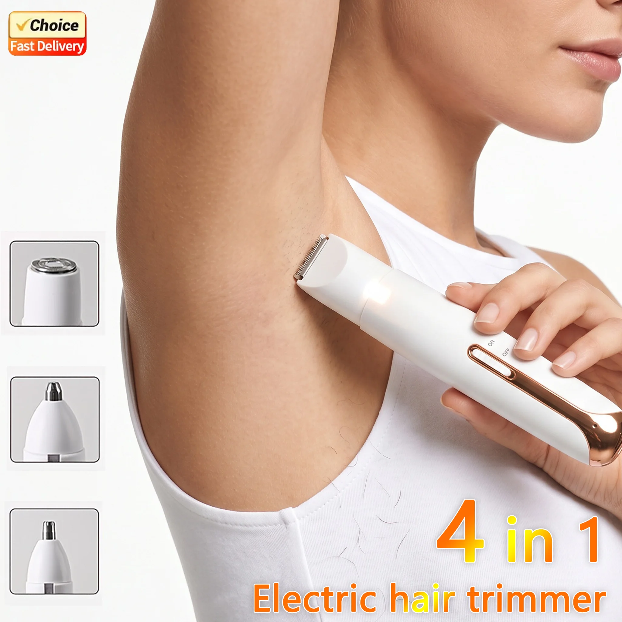 

4 in 1 Electric Shaver for Women Portable Rechargeable Trimmer for Face Arm Body Legs Hair Removal Tool 2026 New