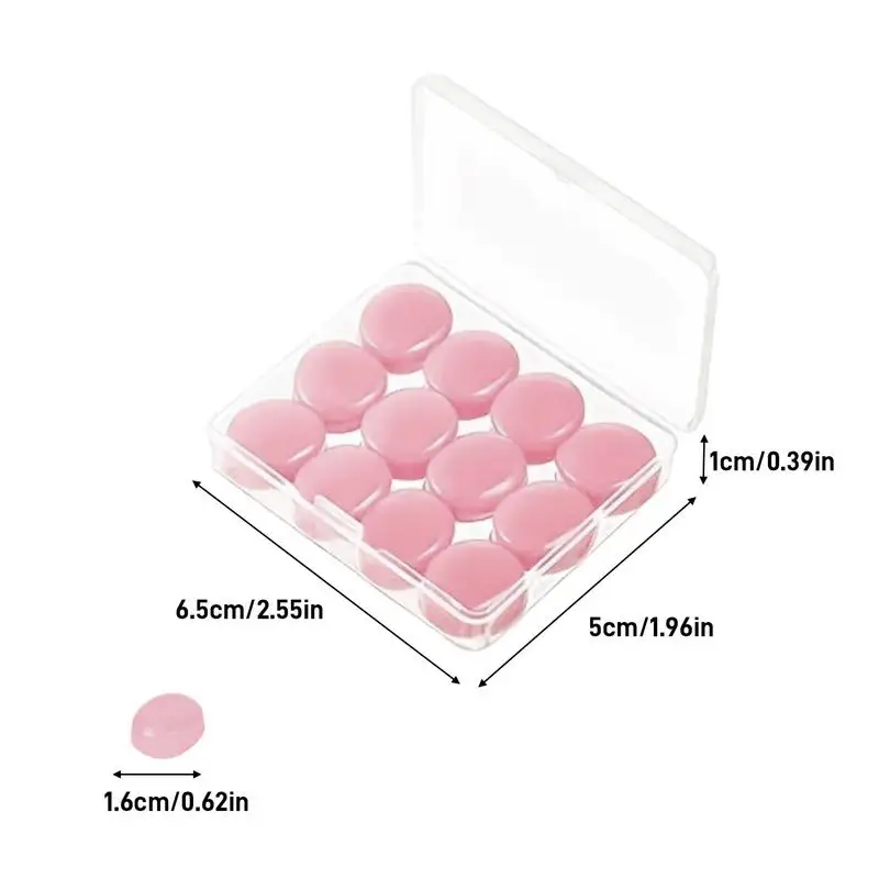 Tapones para los oídos de silicona para natación, impermeables, para dormir, 12 piezas, reutilizables, con cancelación de ruido, impermeables