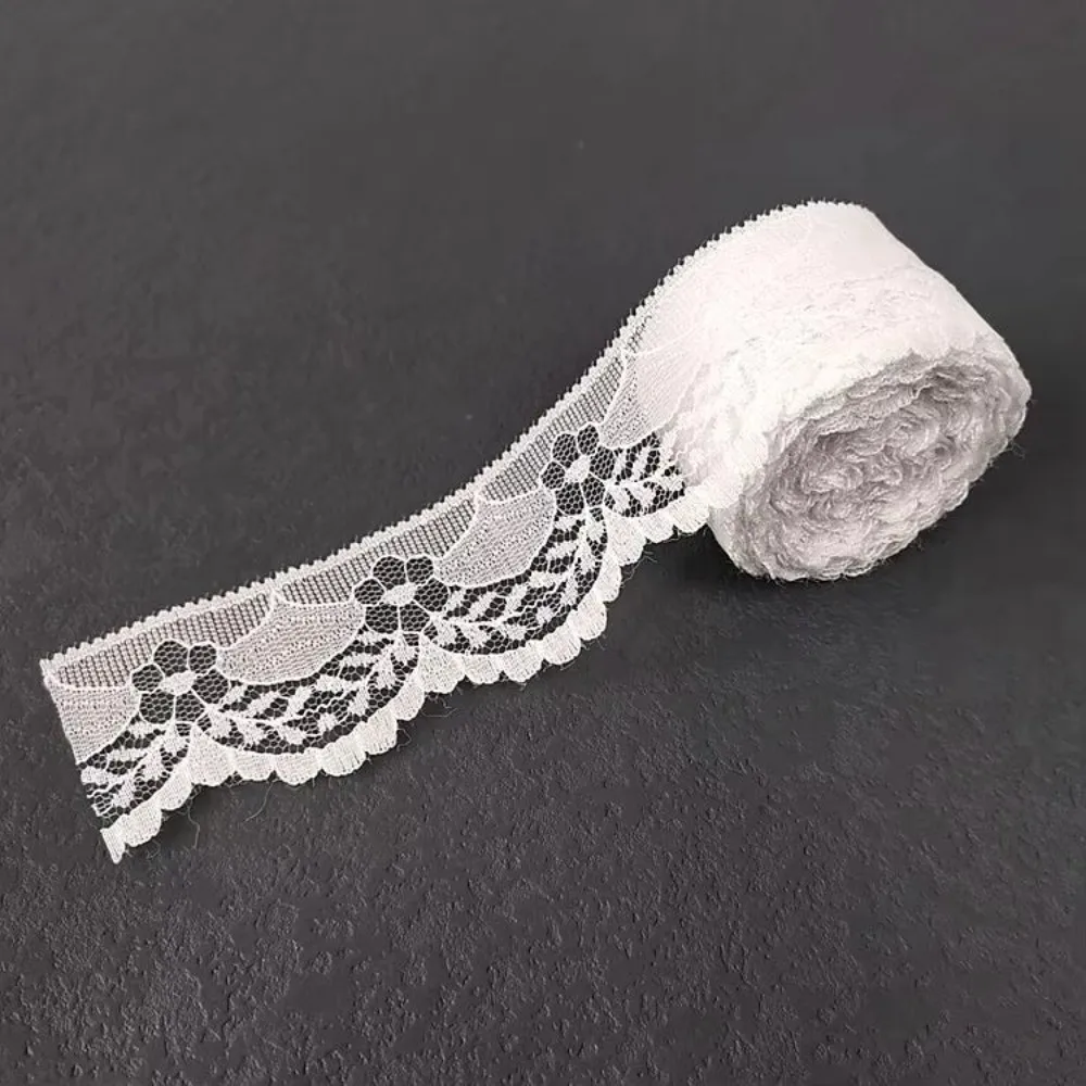 New Mesh Embroidery Lace Ribbon Tape Non-Stretch Woven Cotton Flower Lace Trim Unilateral Trim Tape Curtain Craft