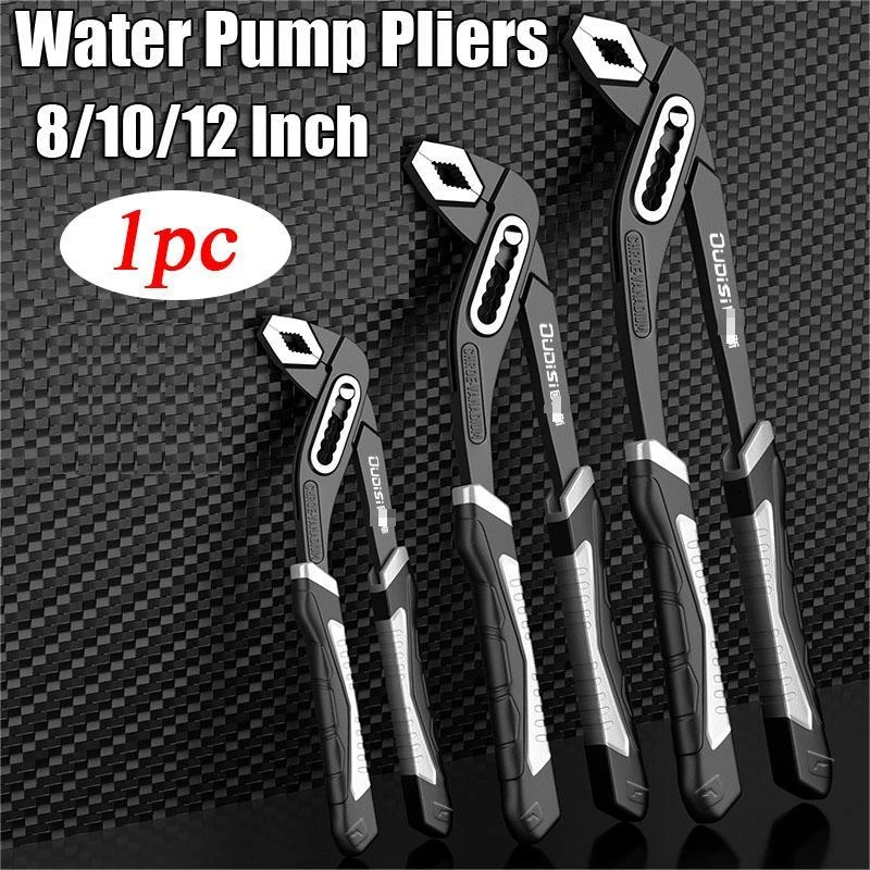 

1pc 8/10/12 Inch Water Pump Pliers Heavy Duty Pipe Wrench Multifunctional Adjustable Plumbing Clamp Home Repair Hand Tools