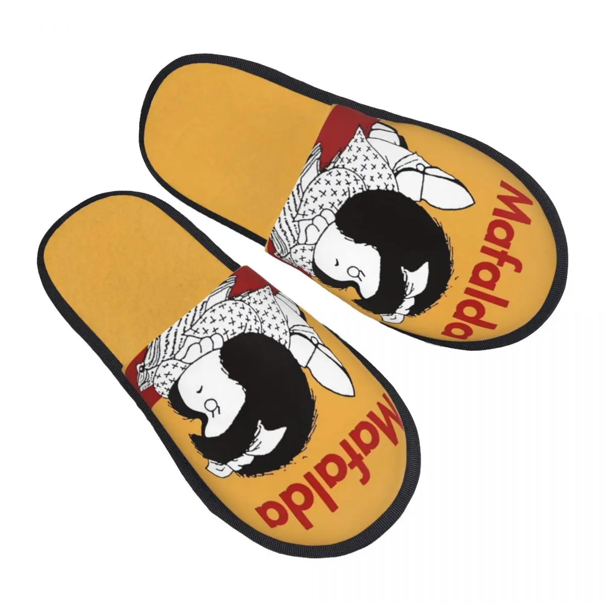 Zapatillas cómodas de espuma viscoelástica con dibujos de Mafalda para mujer, zapatos de casa de Spa con cómics de quinuino argentino