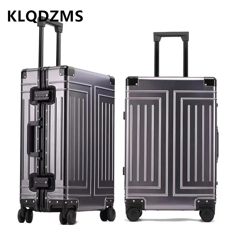 KLQDZMS maleta con ruedas 24 "29 pulgadas cubierta de carrito de gran capacidad 20" caja de embarque de aleación de aluminio y magnesio equipaje de cabina