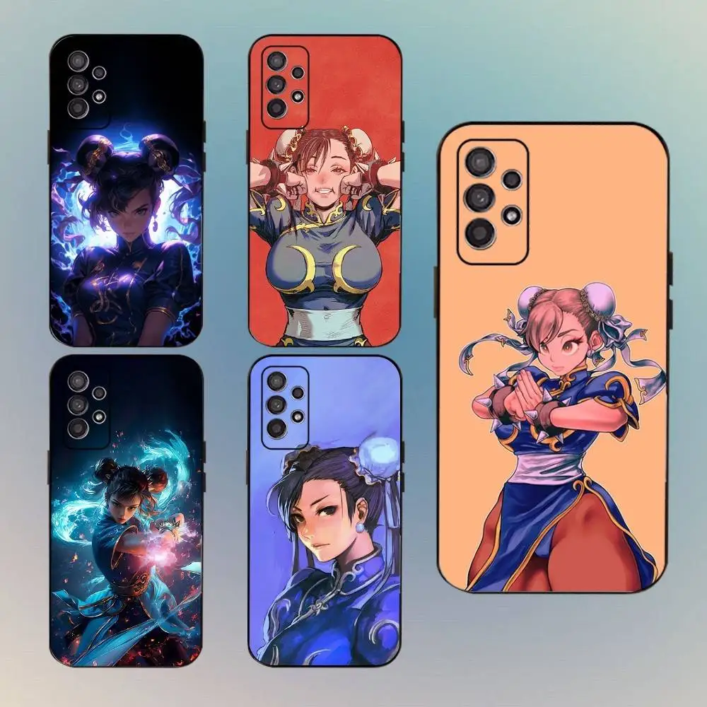 

ChunLi S-Street F-Fighter Phone Case For Samsung Galaxy A13,A21s,A22,A31,A32,A52,A53,A71,A80,Soft Black Shell