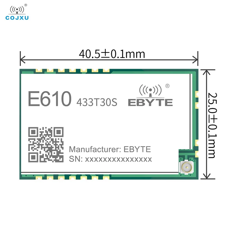 Wireless Module 433MHz High-Speed Continuous Transmission COJXU E610-433T30S 30dBm IPEX SMD Module Low Latency High Air Speed