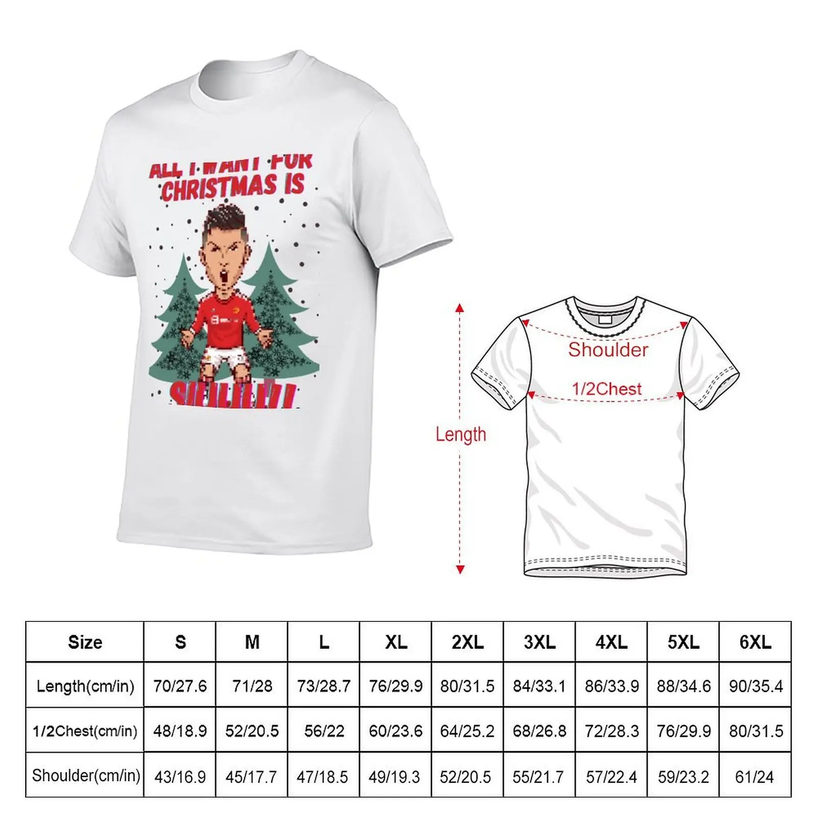 كل ما أريده لعيد الميلاد هو Siuuu تي شيرت رجل تي شيرت قطن عالي الجودة تي شيرت للرجال تي شيرت