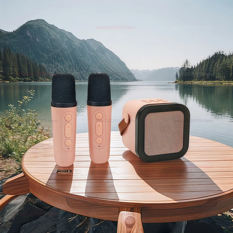 حار K12 بلوتوث مكبر صوت محمول كاريوكي صوت لاسلكي صغير مع ميكروفون للحفلات المنزلية آلة الغناء العائلية متعة الاطفال