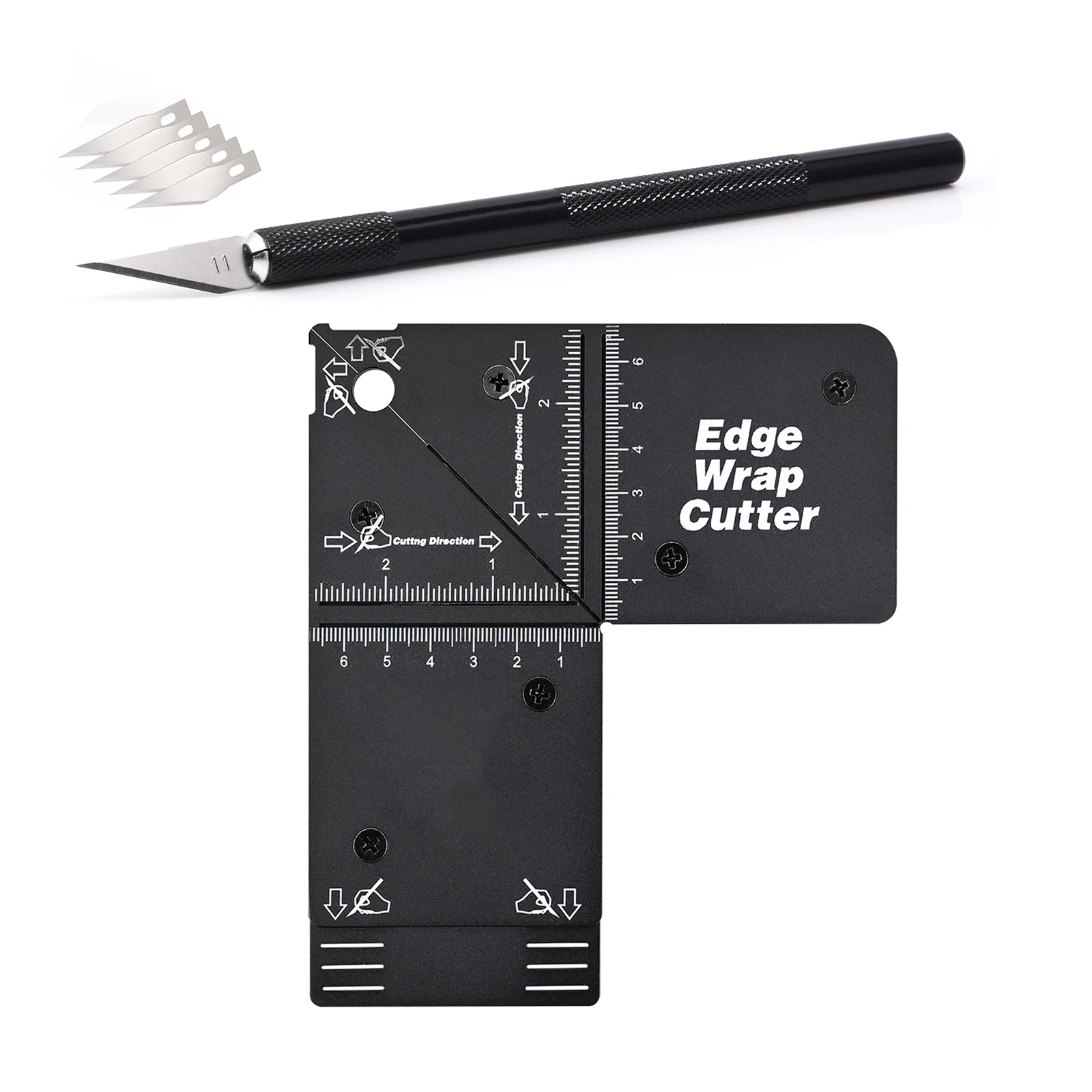 

EHDIS Aluminum Edge Wrap Cutter Precious Cutting Template for Corner Film Wrapping Furniture Protective Film Trimming Cut Tool