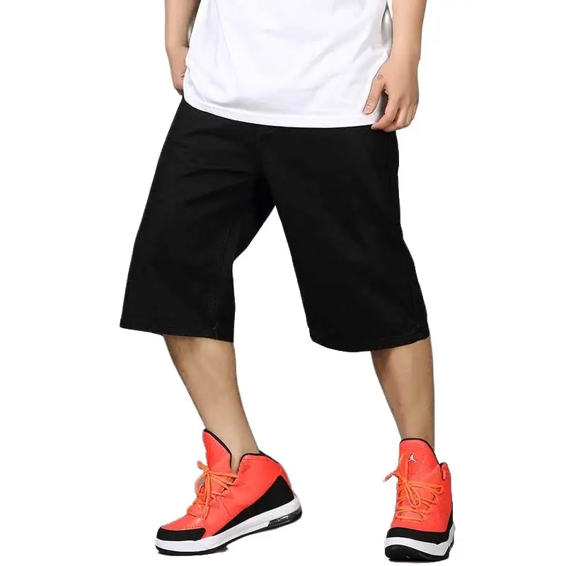 Summer Loose Baggy Denim Short Men Hip Hip Jeans Short 3/4 Length Boardshort Male Clothing Plus Size