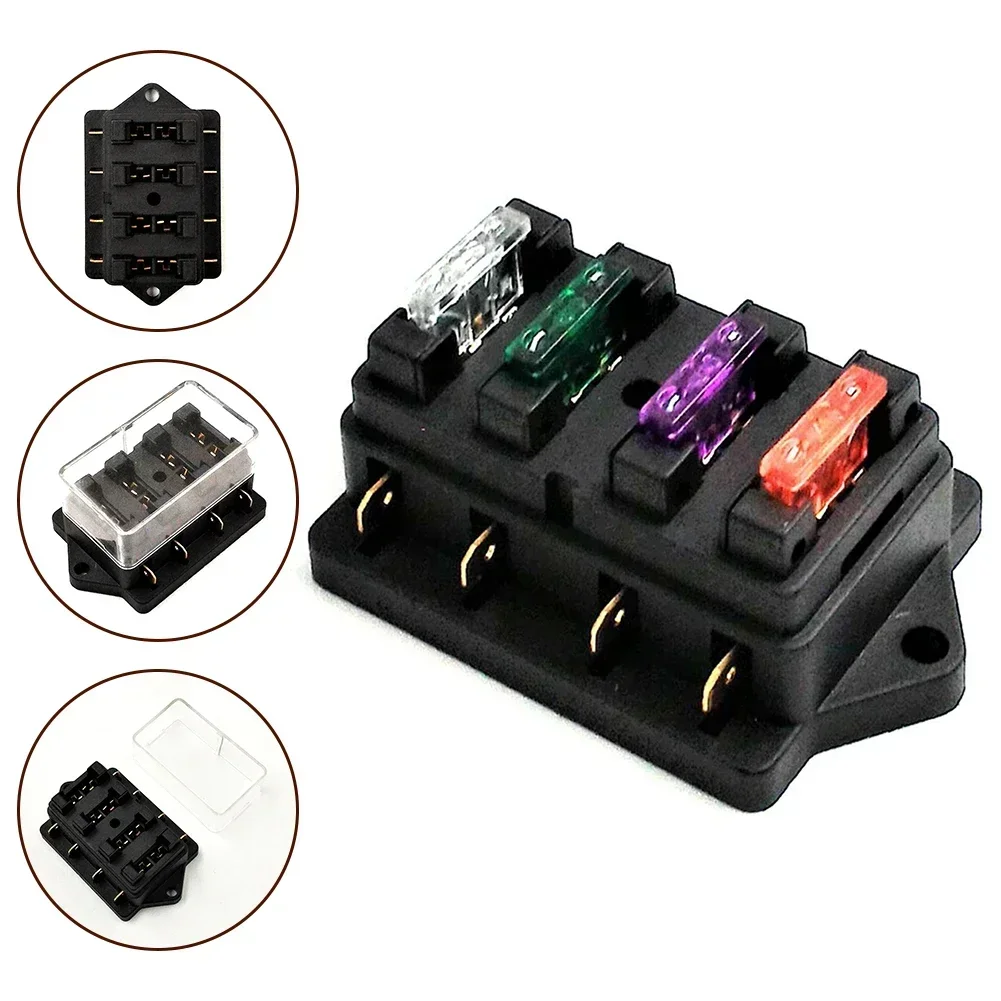 Universal Marine Kit Car Boat 12V 24V  4 Way Blade Fuse Holder Box Fusebox  Quick and Easy Installation  Durable and Practical