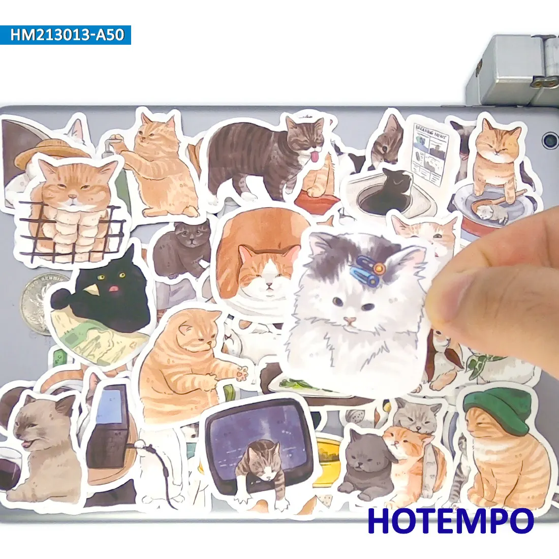 

20/30/50Pieces, Cat Stickers Set, Cute Cartoon Hand Drawn Graffiti Style, for Decoration Laptop Phone Luggage, Fun Sticker Pack