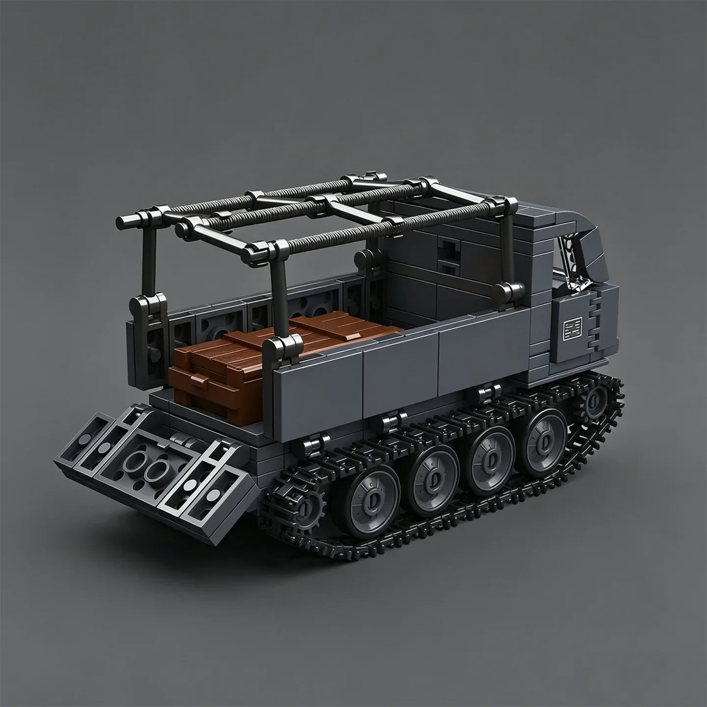 Half-Track Armored Vehicle Toy with V8 Engine  RSO-01 Tractor Assembly Kit Tank Model