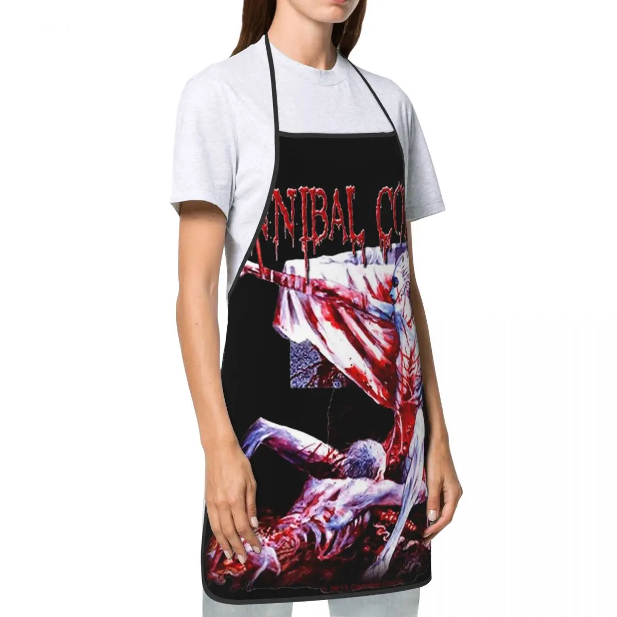 Cannibal Corpse Rock Band Bib Apron Water&Oil Resistant Adjustable Tie Heavy Metal Cooking Kitchen Apron for Men Women Chef Gift