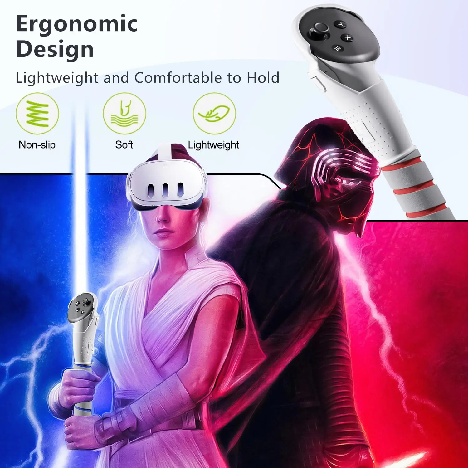 VR Games Handle For Meta Quest 3/3S/Quest 2 Controller Grips Playing Baseball Badminton Beat Saber Enhance VR Gaming Accessories - Image 6