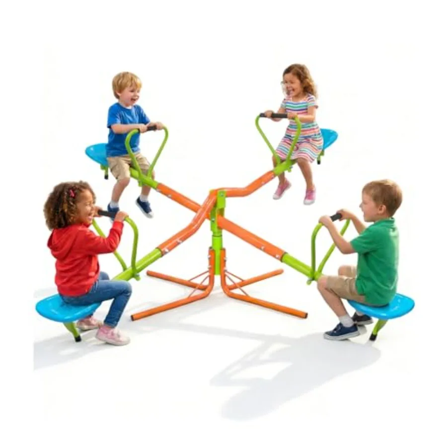 

Teeter Totter Seesaw for Outdoor for Ages 3-10 Toddler Seesaw Sit and Spin Teeter Totter Outside Outdoor Toys Swiveling 360 Deg