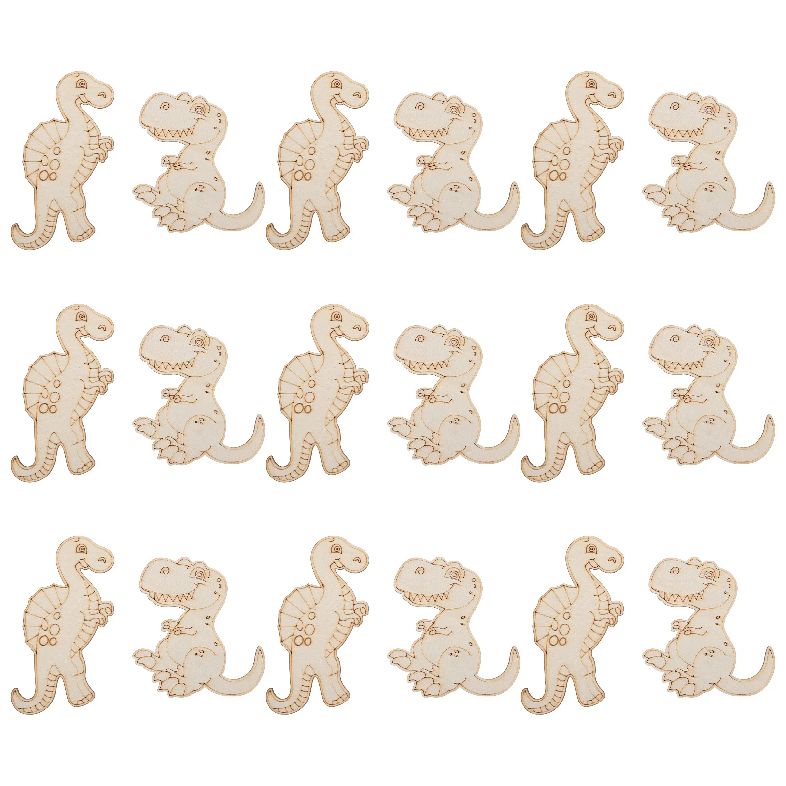 20 Pcs Toys Unfinished Wood Shapes Graffiti Dinosaur Chips Handmade Painting Cutouts for Crafts
