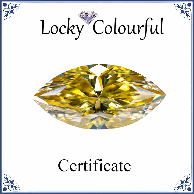 

Moissanite Lemon Yellow Color Marquise Shape VVS1 with GRA Certificate Beads for DIY Charms Jewelry Making Pendant Materials